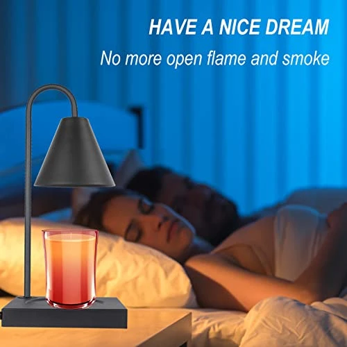 Mocalido Candle Warmer Lamp, Dimmable Electric Candle Lamp Warmer, Metal Melting Wax Warmer For Home Decor, Home Scented Jar Candles Heater With 2 Bulbs For Gifts, Black 4 Mocalido Candle Warmer Lamp, Dimmable Electric Candle Lamp Warmer, Metal Melting Wax Warmer For Home Decor, Home Scented Jar Candles Heater With 2 Bulbs For Gifts, Black - Image 4