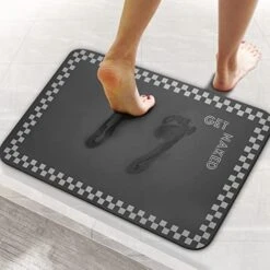 Super Absorbent Bathroom Bath Mat Quick Dry Floor Mat, Diatomaceous Earth Mat, Non Slip Thin Bathroom Rugs, Water Absorbent, Rubber Backed, Washable (16 X 24 Inch, Smoky Grey) -GENERIC Shop 418YPMNV76L. AC