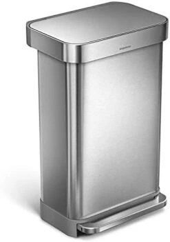 Simplehuman 45 Liter / 12 Gallon Rectangular Hands-Free Kitchen Step Trash Can With Soft-Close Lid, Brushed Stainless Steel 19 Simplehuman 45 Liter / 12 Gallon Rectangular Hands-Free Kitchen Step Trash Can With Soft-Close Lid, Brushed Stainless Steel -GENERIC Shop 418zHAWbYSL. AC