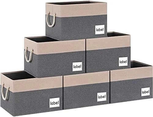 ASXSONN Extra Large Storage Bins With Lids, Fabric Storage Bins With Label & 3 Handles, Foldable Storage Boxes With Lids, Storage Baskets With Lids For Organizing (15.75"x11.8"x10.2", Grey, 3 Pack) 12 ASXSONN Extra Large Storage Bins With Lids, Fabric Storage Bins With Label & 3 Handles, Foldable Storage Boxes With Lids, Storage Baskets With Lids For Organizing (15.75"x11.8"x10.2", Grey, 3 Pack) - Image 12