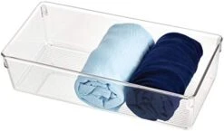 IDesign Linus Plastic Dresser And Vanity Organizer, Storage Bin For Bathroom, Bedroom, Office, Craft Room, Fridge, Freezer, Pantry, 12" X 6" X 3", Clear -GENERIC Shop 419PwVzneAL. AC