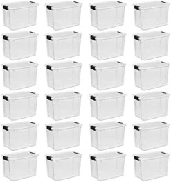Sterilite 19859806, 30 Quart/28 Liter Ultra Latch Box, Clear With A White Lid And Black Latches, 6-Pack -GENERIC Shop 419oGLfeHPL. AC 1