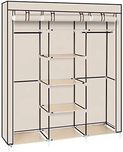 Knocbel 69" Tall Freestanding Closet Organzier Clothes Garment Rack With Storage Shelves & 2 Hanging Rods (Black) 7 Knocbel 69" Tall Freestanding Closet Organzier Clothes Garment Rack With Storage Shelves & 2 Hanging Rods (Black) - Image 7