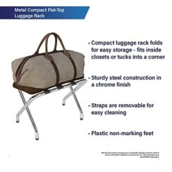 Compact Flat-Top Foldable Metal Luggage Rack - Versatile, Stylish, And Durable -GENERIC Shop 419rxNj5V6L