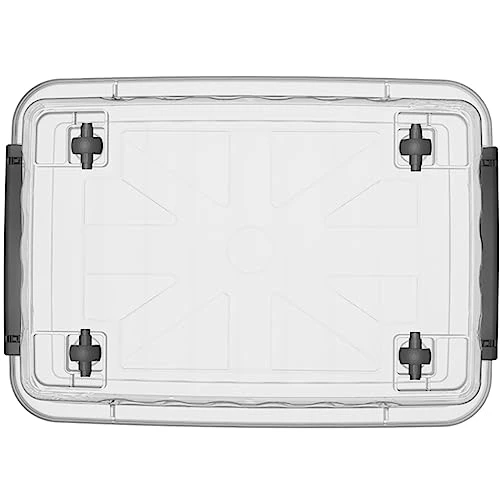 Cetomo 35L*3 Storage Box Storage Bin With Wheels Storage Container With Click Closure And Lid Stackable Transparent Organizer 2 Cetomo 35L*3 Storage Box Storage Bin With Wheels Storage Container With Click Closure And Lid Stackable Transparent Organizer - Image 2