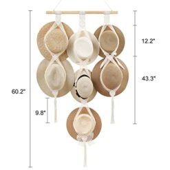 Dahey Macrame Hat Hangers Hat Rack For Wall Cowboy Hat Holder Organizer Display For Closet Hand Weaving Bobo Hanging Hat Organizer Storage For Wide Brim Hats Bowler Fedora Hats, 7 Hats Style -GENERIC Shop 41AiArfMKqL