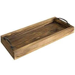 MyGift 16-inch Rustic Burnt Wood Toilet Tank Tray Organizer Storage Bathroom Vanity Tray With Vintage Brass Metal Handles -GENERIC Shop 41AiqZ6uyrL