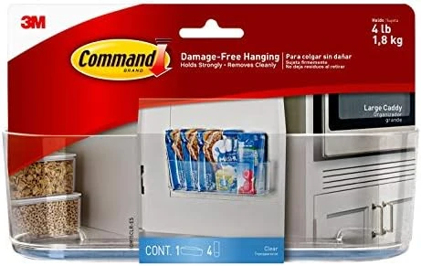 Command Medium Caddy, Clear, With 4 Clear Indoor Strips, Organize Damage-Free 5 Command Medium Caddy, Clear, With 4 Clear Indoor Strips, Organize Damage-Free - Image 5