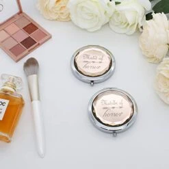 2 Pack Bridesmaid Proposal Gifts,1 Maid Of Honor Mirror 1 Matron Of Honor Mirror,Crystal Pocket Compact Makeup Mirror Wedding Bridesmaid Gifts Bachelorette Party Gifts For Bride (Champagne) -GENERIC Shop 41Aqvhu5BdL