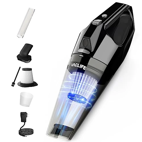 VacLife Handheld Vacuum - High Power Car Vacuum Cordless Rechargeable With Multipurpose Nozzles, Lightweight Mini Vacuum With LED Light, Portable Vacuum Cleaner For Home, Silver&Black (VL756) 1 VacLife Handheld Vacuum - High Power Car Vacuum Cordless Rechargeable With Multipurpose Nozzles, Lightweight Mini Vacuum With LED Light, Portable Vacuum Cleaner For Home, Silver&Black (VL756)
