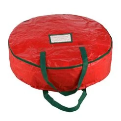 Elf Stor Red Holiday Christmas Wreath Storage Bag For 24-Inch Wreaths