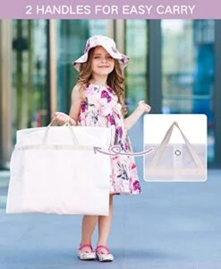 SLEEPING LAMB Clear Garment Bag For Dance Costume Kids 50 Inch Hanging Clothes Cover For Closet Storage With 4 Large Zipper Pockets For Ballet, Theatre, Competitions, 3 Packs, White -GENERIC Shop 41BGCMmHvFL