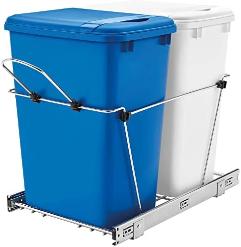 Rev-A-Shelf RV-18KD-18C S Double 35 Quart Sliding Pull-Out Waste Containers Garbage Trash Recycling Bins For Kitchen Cabinets, Black 13 Rev-A-Shelf RV-18KD-18C S Double 35 Quart Sliding Pull-Out Waste Containers Garbage Trash Recycling Bins For Kitchen Cabinets, Black - Image 13