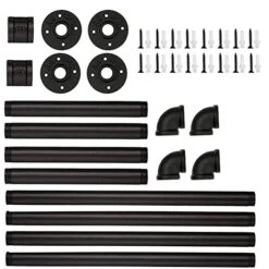 C&AHOME Industrial Pipe Clothes Rack, 2 Pack Clothing Rack Wall Mount 36’'L With 4 S-Shaped Hooks, MultiPurpose Detachable Hanging Bracket Rod, Space-Saving Heavy Duty Garment Rack Bar Black UPCRM02B 14 C&AHOME Industrial Pipe Clothes Rack, 2 Pack Clothing Rack Wall Mount 36’'L With 4 S-Shaped Hooks, MultiPurpose Detachable Hanging Bracket Rod, Space-Saving Heavy Duty Garment Rack Bar Black UPCRM02B -GENERIC Shop 41CRHmAhLOL