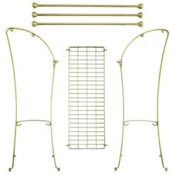 MDesign Large Standing Metal Bathroom Towel Holder Stand With Shelf - 3-Tier Towel Rack Stand For Hanging Bath, Hand, And Fingertip Towels - Towel Stand For Bathroom - Hyde Collection - Soft Brass -GENERIC Shop 41CTRCaeTQL