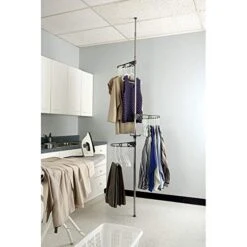 Linen Depot Direct VH1169501602900_171 Adjustable Corner Valet Hanger Stand, Gray