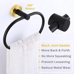 Wivel Towel Ring Black & Gold, Angle Simple Stainless Steel Hand Towel Rack, Bathroom Towel Holder For Wall 15 Wivel Towel Ring Black & Gold, Angle Simple Stainless Steel Hand Towel Rack, Bathroom Towel Holder For Wall -GENERIC Shop 41CcOKxJEQL
