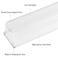 LotFancy Clear Drawer Organizers, 8 Pack, 9''×3''×2'' Plastic Storage Tray For Utensil, Cutlery In Kitchen, Bathroom, Cabinet Drawer, Desk, Makeup Storage Bin Divider -GENERIC Shop 41CzpNghfgL