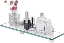 Glass Shelves For Bathroom, 15.8-Inch Bathroom Shelf With Rectangle Tempered Glass And Polished Chrome Bracket Wall Mount 2 Pack, BGS3201S40-P2 24 Glass Shelves For Bathroom, 15.8-Inch Bathroom Shelf With Rectangle Tempered Glass And Polished Chrome Bracket Wall Mount 2 Pack, BGS3201S40-P2 -GENERIC Shop 41D5QkW10tS. AC