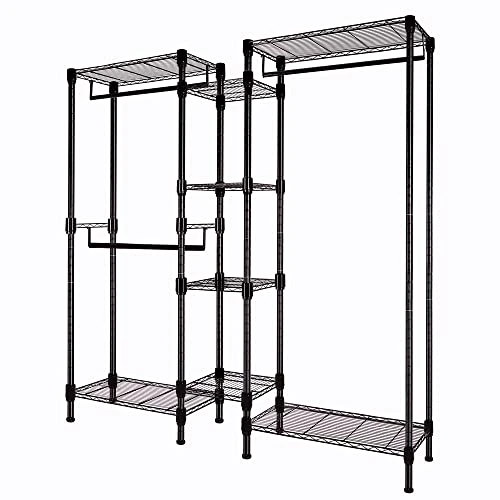 Soywey Heavy Duty Wire Garment Rack, Clothing Rack Clothes Rack For Hanging Clothes Metal Free Standing Clothes Rack Wire Metal Clothing Rack Closet(Black) 1 Soywey Heavy Duty Wire Garment Rack, Clothing Rack Clothes Rack For Hanging Clothes Metal Free Standing Clothes Rack Wire Metal Clothing Rack Closet(Black)