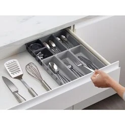 Joseph Joseph Blox 7 Piece Plastic Storage Trays Cosmetics, Stationary, Utensils Drawer Organizer Grey