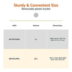 Amazon Basics Round Cylindrical Soft-Close Small Trash Can With Foot Pedal, 5 Liter/1.3 Gallon, Brushed Stainless Steel -GENERIC Shop 41DRRtlEcAL