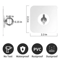Ceiling Hooks, Practical Wall Hanging Auxiliary Hook, Stainless Steel,Waterproof,Nail-Free Adhesive Wall Hook,for Indoor And Outdoor Hanging Plants,Wind Chimes,Hangers, Decoration Hook,4 Pcs -GENERIC Shop 41DTrlrNZ8L