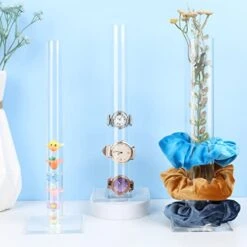 3Pcs 11 Inch Scrunchie Holder Stand, OAOLEER Elastic Band Storage Hair Tie Organizer Clear Acrylic Scrunchie Rack For Teen Girl Women Gifts, The Perfect Scrunchy Display Organizer -GENERIC Shop 41DawgGNy5L