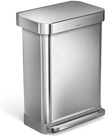 Simplehuman 45 Liter / 12 Gallon Rectangular Hands-Free Kitchen Step Trash Can With Soft-Close Lid, Brushed Stainless Steel 7 Simplehuman 45 Liter / 12 Gallon Rectangular Hands-Free Kitchen Step Trash Can With Soft-Close Lid, Brushed Stainless Steel - Image 7
