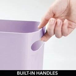 MDesign Plastic Slim Large 2.5 Gallon Trash Can Wastebasket, Classic Garbage Container Recycle Bin For Bathroom, Bedroom, Kitchen, Home Office, Outdoor Waste, Recycling, Aura Collection - (Light Purple, Pack Of 1) -GENERIC Shop 41E5AkglONL