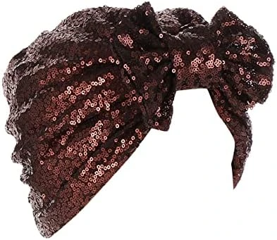 Women Muslim Turban Hat Bow Tie Sequins Bonnet Head Scarf Cap Cancer Chemo Pre Tied Headwraps Hats (Multicolor, One Size) 4 Women Muslim Turban Hat Bow Tie Sequins Bonnet Head Scarf Cap Cancer Chemo Pre Tied Headwraps Hats (Multicolor, One Size) - Image 4