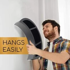 Crescent Moon Shelf Gothic Decor - Large, Sturdy And Reversible Wall Crystal Display Shelf And Gothic Home Moon Decor For Essential Oils, Wiccan Decor And Crystal Shelf Display Black Moon Wall Decor