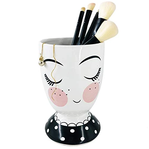 Y Face Makeup Cup Holder ,ceramic Makeup Brush Organizer, Cup Storage Cosmetic Tools For Vanity Countertops, Perfect For Makeup Brushes, Eyeliners And Mascaras, Face Pen Holder, Fork Spoon Knife Flatware Holder, Cup Eyelashes Makeup Brush Holder,Cosmetic Display Cases For Valentine's Day Gift 1 Y Face Makeup Cup Holder ,ceramic Makeup Brush Organizer, Cup Storage Cosmetic Tools For Vanity Countertops, Perfect For Makeup Brushes, Eyeliners And Mascaras, Face Pen Holder, Fork Spoon Knife Flatware Holder, Cup Eyelashes Makeup Brush Holder,Cosmetic Display Cases For Valentine's Day Gift