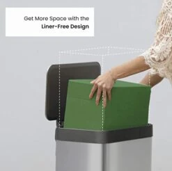 SIMPLI-MAGIC 50 Liter Soft-Close, Smudge Resistant Trash Can With Foot Pedal And Built In Filter-Stainless Steel, Sleek Finish, 50L/13.2 Gallon -GENERIC Shop 41FZ050bUNL