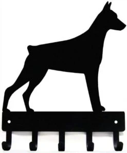 The Metal Peddler Doberman Pinscher - Key Holder & Dog Leash Hanger For Wall - Large 9 Inch Wide - Made In USA; Gift For Dog Lovers -GENERIC Shop 41FbNJ4qgrL. AC