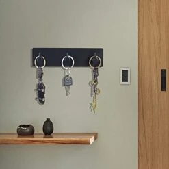 Soclim Key Holder For Wall Self Adhesive Key Hook For Wall No Damage Key Rack For Wall With 3 Key Hooks For Keys And Masks, Key Hanger For Wall Entryway, Hallway - Matte Black Extra Thick -GENERIC Shop 41Ff79BL1SS