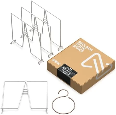Neatly Made White Wire Shelf Dividers For Closet Organization 12-Pack – Sturdy And Easy Set-Up Closet Shelf Dividers For Wire Shelves 12 Inches Deep With Bonus Rose Gold Hanger | 12 Pack, 12 Inch 5 Neatly Made White Wire Shelf Dividers For Closet Organization 12-Pack – Sturdy And Easy Set-Up Closet Shelf Dividers For Wire Shelves 12 Inches Deep With Bonus Rose Gold Hanger | 12 Pack, 12 Inch - Image 5