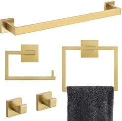 5-Piece Bathroom Hardware Accessories Set 23.6 Inch Towel Bar Towel Rack Sets Modern Towel Ring Kit Stainless Steel Wall Mounted (Brushed Nickel) -GENERIC Shop 41FsVYCkyQL. AC