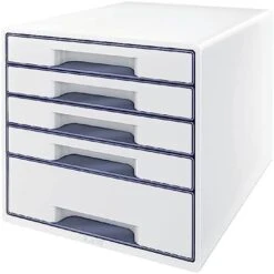 Leitz 52142036 A4"Wow" Cube 5 Drawers Filling Unit - White/Blue -GENERIC Shop 41GBTJvs4iL. AC 1