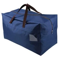 AMJ 100L Large Storage Bag For Comforters, Blankets, Clothes, Quilts And Towels, Better And Sturdy Organizer Bag, Thick Ultra Size Under Bed Storage, Moisture Proof, Blue