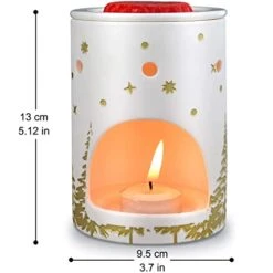 STAR MOON Wax Burner Essential Oil Burner Tart Warmer Ceramic Tealight Candle Holder Candle Warmer For Christmas Decoration, Home Décor For Living Room Bedroom Golden Christmas Tree 11 STAR MOON Wax Burner Essential Oil Burner Tart Warmer Ceramic Tealight Candle Holder Candle Warmer For Christmas Decoration, Home Décor For Living Room Bedroom Golden Christmas Tree -GENERIC Shop 41GJEdcRdTL