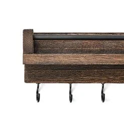 Mkono Key Holder For Wall, 9.5" X 3.5" X 2.5" Small Rustic Wood Floating Shelf With 6 Hooks Decorative Display Key Hanger For Living Room, Entryway, Bedroom, Bathroom,Office, Home Decor -GENERIC Shop 41Gu4sK9kdS