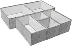 Criusia Underwear Drawer Organizer, 6 Set Foldable Underwear Drawer Organizer And Closet Dividers,Storage Box For Clothes, Socks, Underwear (6 Bins) (Light Grey) -GENERIC Shop 41H3n56DA7L. AC
