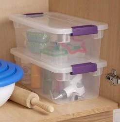 Sterilite 17511712 6-Quart ClearView Latch Box, With Plum Handles, 2-Pack -GENERIC Shop 41H5NjjHo8S