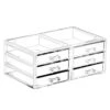 Cq Acrylic 6 Drawers Stackable Makeup Organizer Storage Drawers, Bathroom Organizers,Clear Plastic Storage Bins For Vanity,Under Sink,Kitchen Cabinets,Pantry,Home Organization And Storage