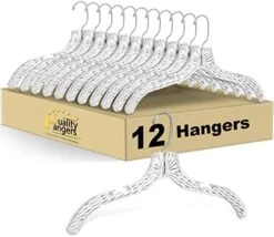 Quality Hangers Clear Hangers 12 Pack - Crystal Cut Hangers For Clothes - Durable Plastic Hanger Set - Invisible Dress Hangers For Suits - Heavy Duty Hangers - Nonslip Coat And Shirt Hangers -GENERIC Shop 41HjQx5TOkL. AC