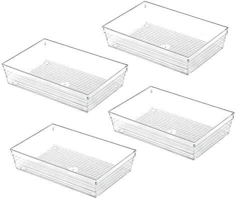 4 Pack 12"x 6" Large Size Clear Plastic Desk Drawer Organizer Tray Bathroom Office Kitchen Utensils Silverware Gadgets Dividers Desk Drawer Storage Bins Container For Dresser Cosmetic Makeup 6 4 Pack 12"x 6" Large Size Clear Plastic Desk Drawer Organizer Tray Bathroom Office Kitchen Utensils Silverware Gadgets Dividers Desk Drawer Storage Bins Container For Dresser Cosmetic Makeup - Image 6