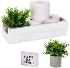 Bathroom Decor Box, Toilet Paper Holder, Toilet Tank Box, Toilet Paper Storage Basket With Artificial Flower And Funny Sign,Toilet Tank Tray, Farmhouse Bathroom Decor -GENERIC Shop 41ICYqlTkWL. AC