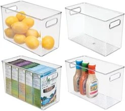 MDesign Plastic Kitchen Organizer - Storage Holder Bin With Handles For Pantry, Cupboard, Cabinet, Fridge/Freezer, Shelves, Counter - Holds Canned Food, Snacks - Ligne Collection - 4 Pack - Clear 15 MDesign Plastic Kitchen Organizer - Storage Holder Bin With Handles For Pantry, Cupboard, Cabinet, Fridge/Freezer, Shelves, Counter - Holds Canned Food, Snacks - Ligne Collection - 4 Pack - Clear -GENERIC Shop 41IFl6ppMXL. AC