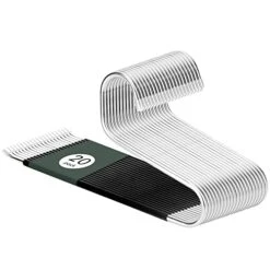 DOIOWN Open Ended Pants Hangers, Stainless Steel Pants Jean Hangers 8mm Thick, Multifunctional Non-Slip Hangers For Heavy Pants, Jeans, Trousers, Scarf, Space-Saving Clothes Hangers For Women And Men